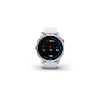 Смарт-годинник Garmin fenix 7S Stainless Steel w/Whitestone Band, GPS (010-02539-03)