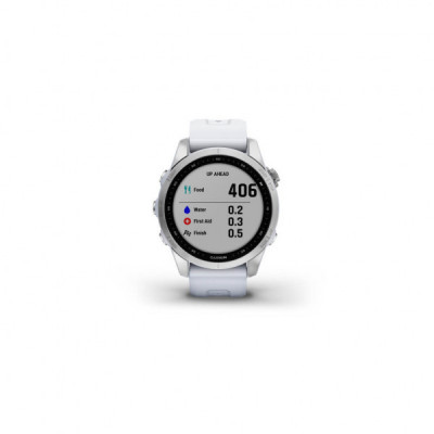 Смарт-годинник Garmin fenix 7S Stainless Steel w/Whitestone Band, GPS (010-02539-03)