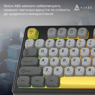 Клавіатура Ajazz AF98 USB UA Black/Grey/Yellow (AF98-BGY)
