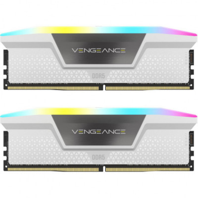 Модуль пам'яті для комп'ютера DDR5 32GB (2x16GB) 6000 MHz Vengeance RGB White Corsair (CMH32GX5M2E6000C36W)