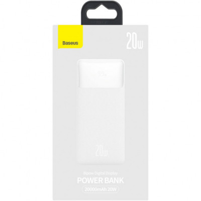 Батарея універсальна Baseus Bipow 20000mAh 20W white (PPBD050302)