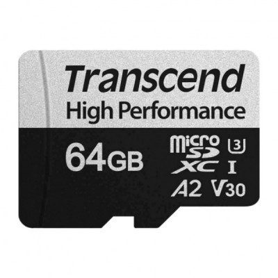 Карта пам'яті Transcend 64GB microSDXC class 10 UHS-I U3 A2 (TS64GUSD340S)