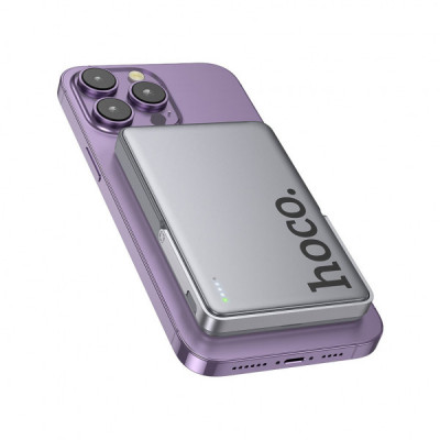 Батарея універсальна HOCO 5000mAh Sunlight PD/20W Magnetic Metal Grey (Q36 / 714986)