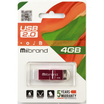 USB флеш накопичувач Mibrand 4GB Сhameleon Pink USB 2.0 (MI2.0/CH4U6P)