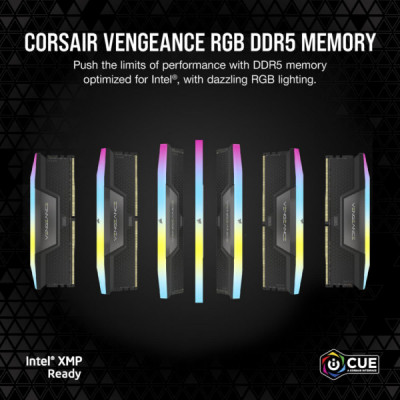 Модуль пам'яті для комп'ютера DDR5 32GB (2x16GB) 5200 MHz Vengeance RGB Corsair (CMH32GX5M2B5200Z40K)