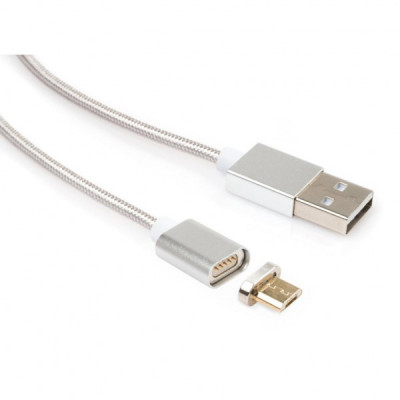 Дата кабель USB 2.0 AM to Micro 5P 1.0m Magnetic Vinga (VCPDCMMAG1S)