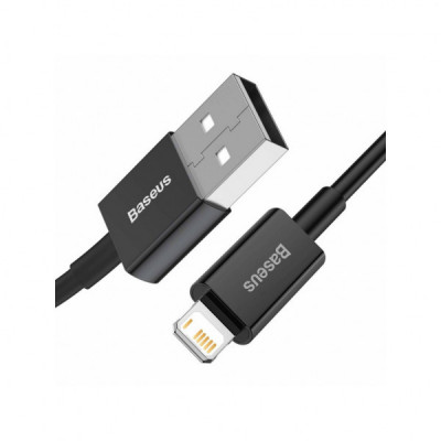 Дата кабель USB 2.0 AM to Lightning 1.0m 2.4A Superior Series Black Baseus (CALYS-A01)