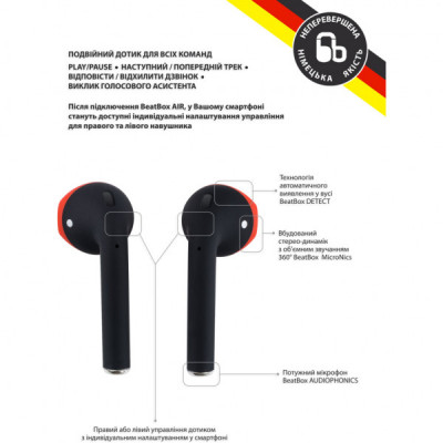Навушники BeatBox PODS AIR 2 Wireless Сharging Black-Red (bbpair2wcbr)