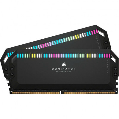 Модуль пам'яті для комп'ютера DDR5 32GB (2x16GB) 6400 MHz Dominator Platinum RGB Black Corsair (CMT32GX5M2B6400C32)