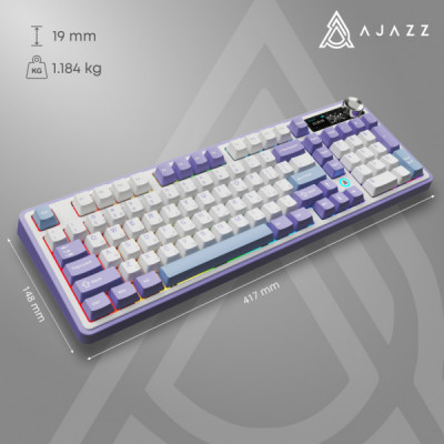 Клавіатура Ajazz AK980 V2 Gift Switch V2 Wireless/Bluetooth/USB UA White/Blue (AK980-V2-G-PWB)