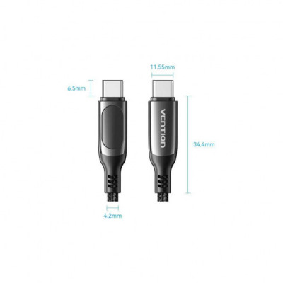 Дата кабель USB-C to USB-C 1.2m USB3.1 100W Display Zinc Alloy Vention (TAYBAV)