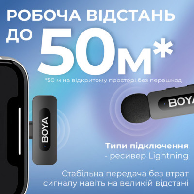 Мікрофон Boya BY-V1 Lightning Black (BY-V1) Мікрофон Boya BY-V1 Lightning Black (BY-V1)