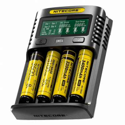 Зарядний пристрій для акумуляторів Nitecore Digicharger UMS4 (4 channels, LCD, Li-ion, Ni-Mh, Ni-Cd) (UMS4)