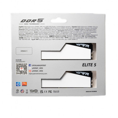 Модуль пам'яті для комп'ютера DDR5 32GB (2x16GB) 6400 MHz Viper Elite 5 Patriot (VEB532G6432KW) Модуль пам'яті для комп'ютера DDR5 32GB (2x16GB) 6400 MHz Viper Elite 5 Patriot (VEB532G6432KW)