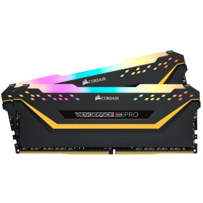 Модуль пам'яті для комп'ютера DDR4 16GB (2x8GB) 3600 MHz Vengeance RGB Pro Black Corsair (CMW16GX4M2C3600C18)