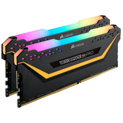 Модуль пам'яті для комп'ютера DDR4 16GB (2x8GB) 3600 MHz Vengeance RGB Pro Black Corsair (CMW16GX4M2C3600C18)