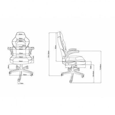Крісло ігрове 2E GAMING HEBI Black/White (2E-GC-HEB-BKWT)