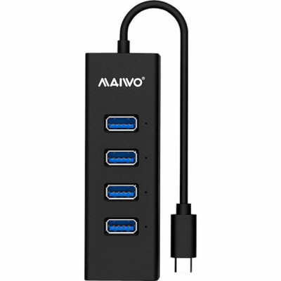 Концентратор Maiwo USB Type-C to 4х USB3.0 cable 15 cm (KH304C)