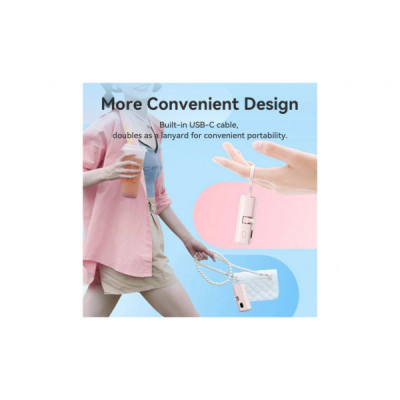 Батарея універсальна VENTION 4800mAh 22,5W PD, USB-C In/Out, LED display, with built-in Lightning cable Black (FHRB0)