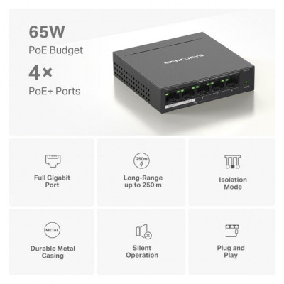 Комутатор мережевий Mercusys MS105GP