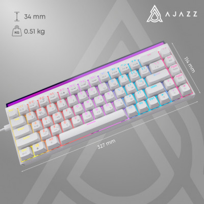 Клавіатура Ajazz NK68 Red Switch USB UA White (NK68-R-W)