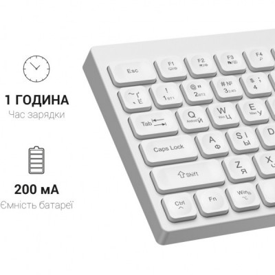 Клавіатура OfficePro SK985W Wireless/Bluetooth White (SK985W)