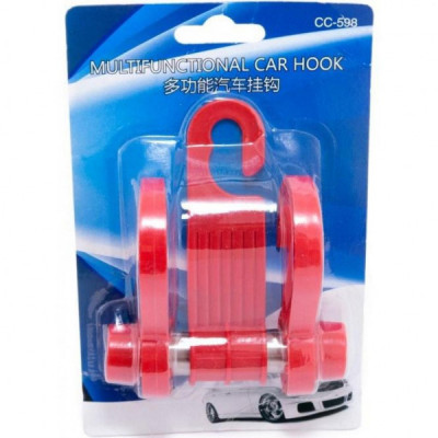 Універсальний автотримач Extradigital для сумок и пакетов Car Hook CC-598 Red (CMH4126)