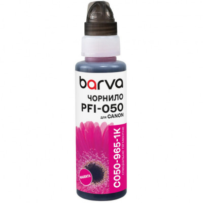 Чорнило Barva Canon PFI-050 100мл, Pigm., флакон OneKey, Magenta (C050-965-1K)