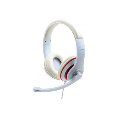 Навушники Gembird MHS-03 White/Red (MHS-03-WTRD)