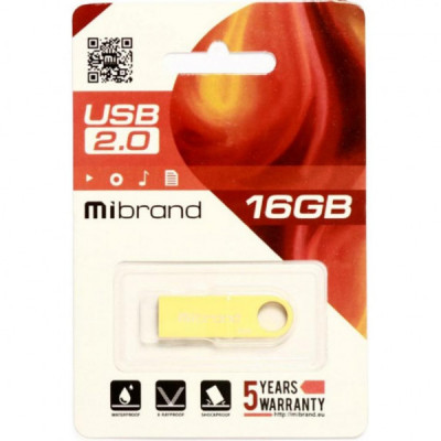 USB флеш накопичувач Mibrand 16GB Puma Gold USB 2.0 (MI2.0/PU16U1G)