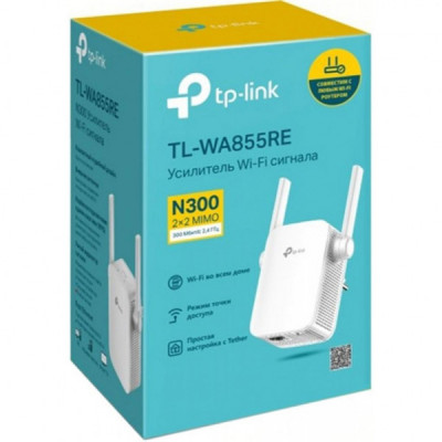 Ретранслятор TP-Link TL-WA855RE 802.11n 2.4 ГГц, N300, 1хFE LAN (TL-WA855RE)