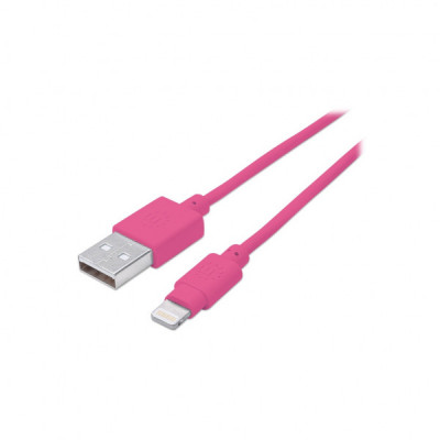 Дата кабель iPhone 5/6/Ipad 4, 0.15m pink Manhattan Intracom (394420)