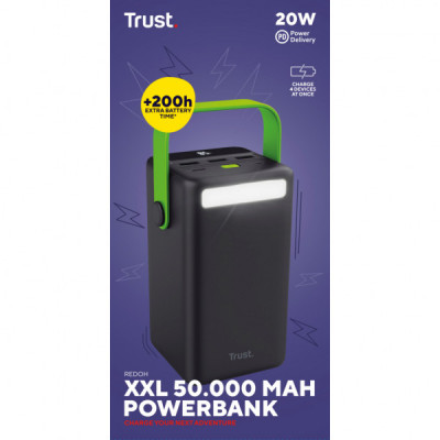 Батарея універсальна Trust 50000mAh Redoh XXL, 3хUSB-A/USB-C, 20W, black (25196_TRUST)