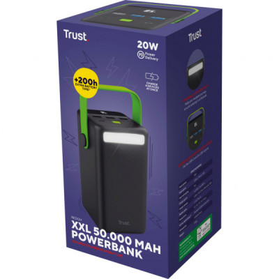 Батарея універсальна Trust 50000mAh Redoh XXL, 3хUSB-A/USB-C, 20W, black (25196_TRUST)