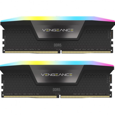 Модуль пам'яті для комп'ютера DDR5 32GB (2x16GB) 6000 MHz Vengeance RGB Black Corsair (CMH32GX5M2B6000C30)