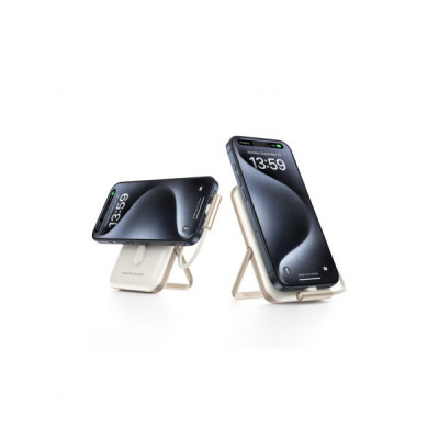 Батарея універсальна Choetech Magnetic Wireless 10000mAh 20W, PD, Qi-15W, USB-C In/Out, buid-in cabel, White (B735-CCWH)