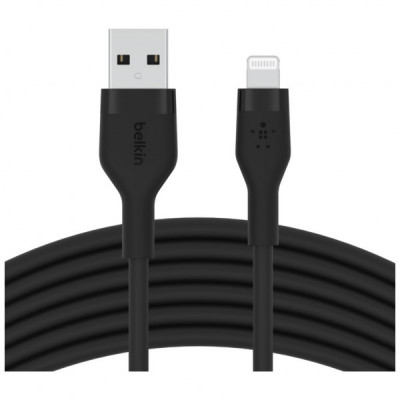 Дата кабель USB 2.0 AM to Lightning 1.0m SILICONE black Belkin (CAA008BT1MBK)