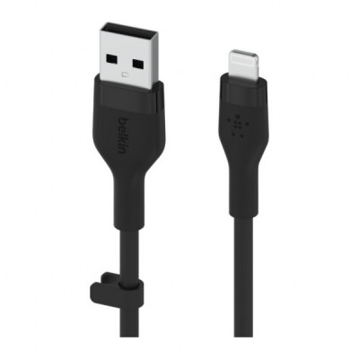 Дата кабель USB 2.0 AM to Lightning 1.0m SILICONE black Belkin (CAA008BT1MBK)