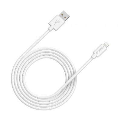 Дата кабель USB 2.0 AM to Lightning 1.0m MFI white Canyon (CNS-MFIC12W)