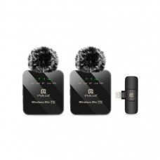 Мікрофон Puluz для iPhone/iPad 8-контактний приймач і два мікрофони Black (PU647B)