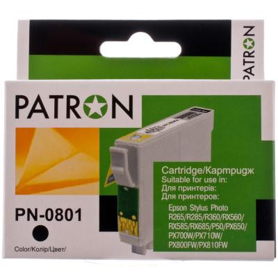 Картридж Patron EPSON R265/285/360,RX560/585/685,P50,PX650 BLACK (T0801) (PN-0801)