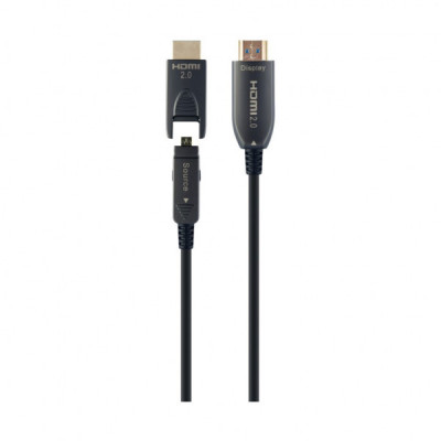 Кабель мультимедійний HDMI to HDMI 20.0m AOC V.2.0, 4K 60Hz Gold Cablexpert (CCBP-HDMID-AOC-20M)