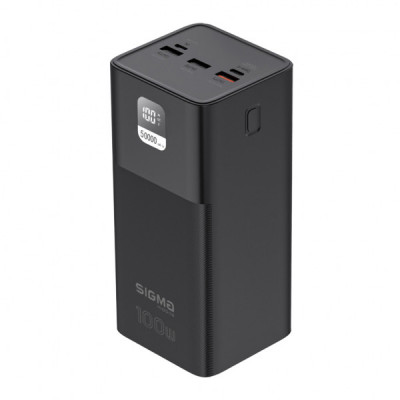 Батарея універсальна Sigma X-power SI50A6QLX 50000mAh, PD/100W, LED, cable 100w, black (4827798741313)
