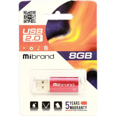 USB флеш накопичувач Mibrand 8GB Cougar Red USB 2.0 (MI2.0/CU8P1R)