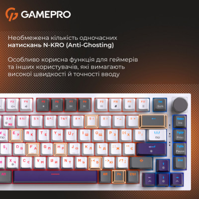 Клавіатура GamePro Genesis Warden MK160P Outemu Swithes USB White-Grey (MK160P)
