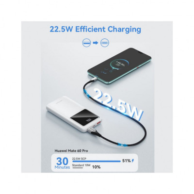 Батарея універсальна Vention 10000 mAh 22.5W Black LED Display Type (FHKB0)