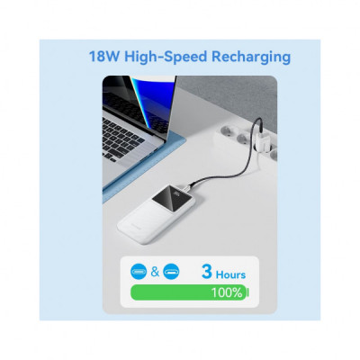 Батарея універсальна Vention 10000 mAh 22.5W Black LED Display Type (FHKB0)