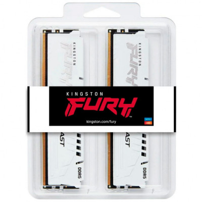 Модуль пам'яті для комп'ютера DDR5 64GB (2x32GB) 6400 MHz Beast White XMP Kingston Fury (ex.HyperX) (KF564C32BWK2-64)