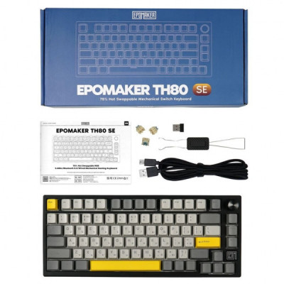 Клавіатура Epomaker TH80 SE 75 Budgerigar V2 Switch Hot-Swap RGB Wireless/Bluetooth/USB UA Black (TH80-SE-B-BV2)