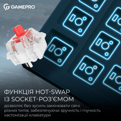 Клавіатура GamePro Asgard Ragnar Wireless/Bluetooth/USB UA Blue (MK285BL)